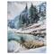 Designart - Mountain Hill Reflected in Water - Landscapes Painting Print on Wrapped Canvas